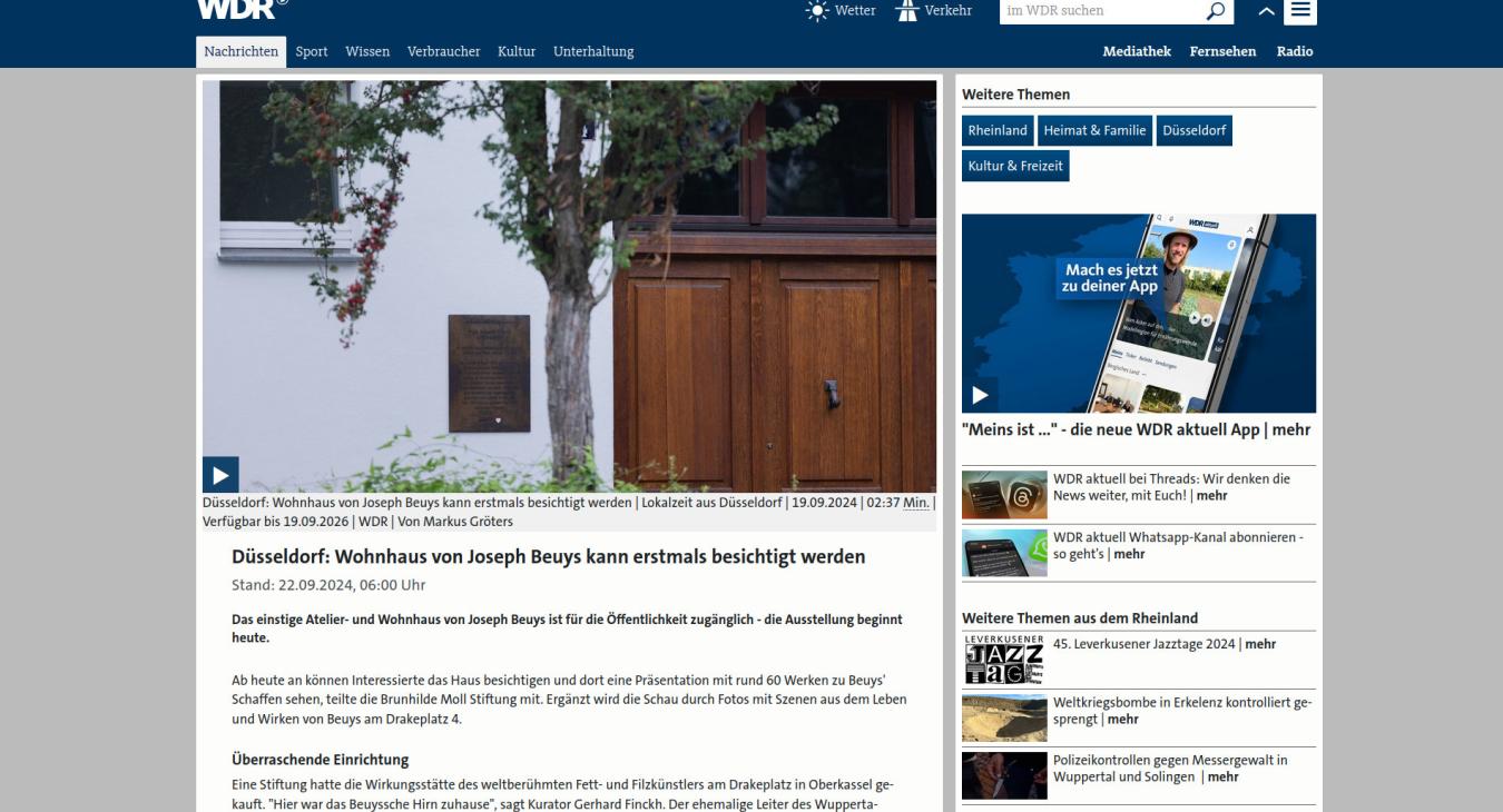 Düsseldorf: Wohnhaus von Joseph Beuys kann erstmals besichtigt werden